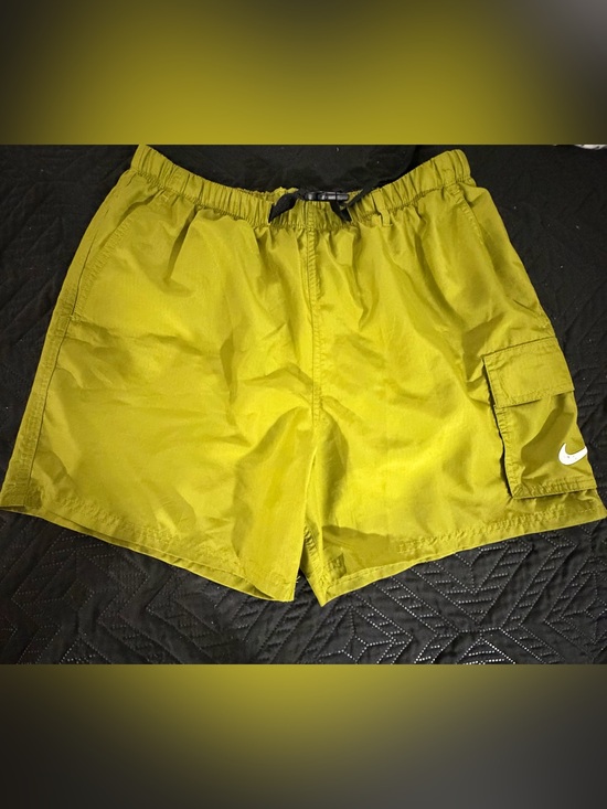 Nike Other - Nike Yellow-Green Cargo Swim Shorts
